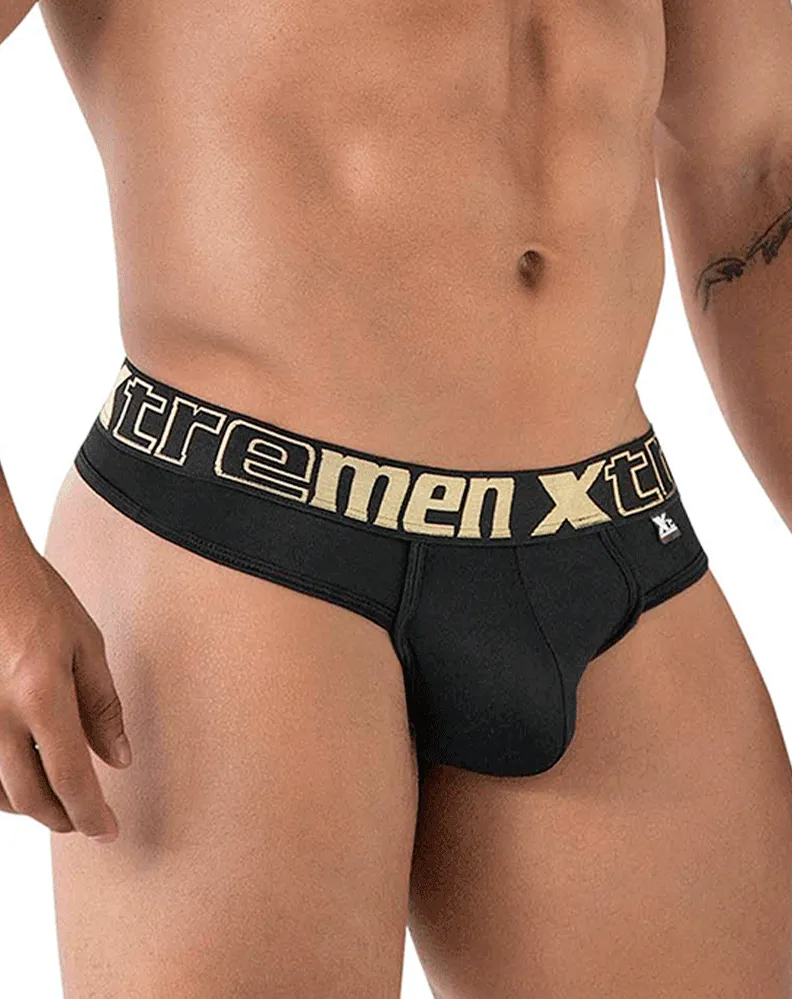 Clothing_Xtremen_Herrenunterwäsche Xtremen 91208b Mikrofaser Tangas Schwarz