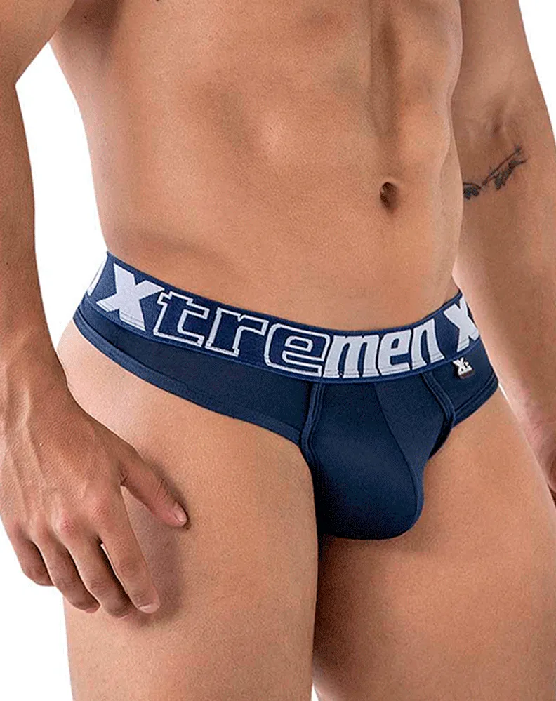 Clothing_Xtremen_Herrenunterwäsche Xtremen 91208b Mikrofaser-Tanga Marine