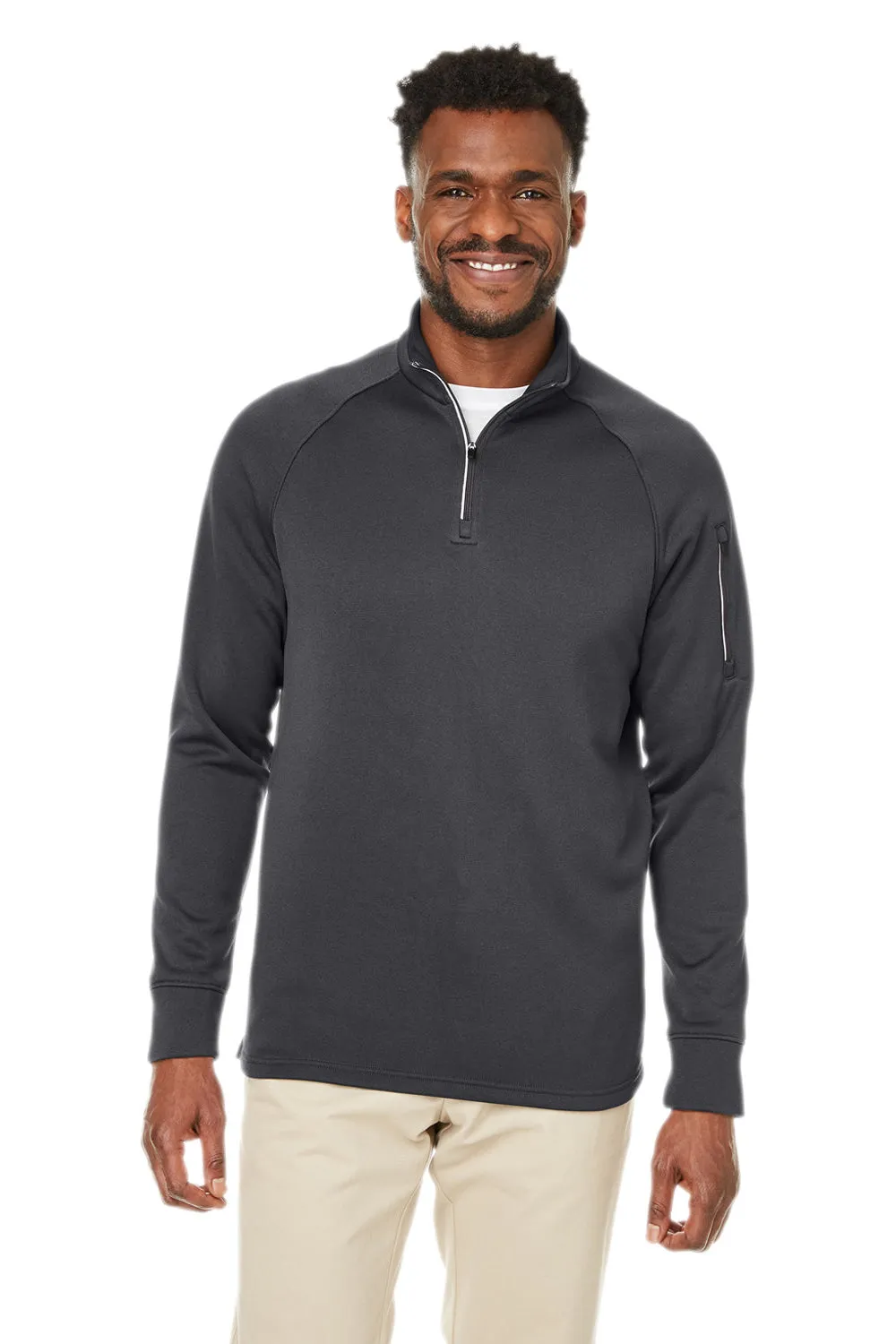 Core 365 Herren Fusion ChromaSoft Anti-Static Fleece 1/4-Zip Sweatshirt mit Tasche - Kohlegrau