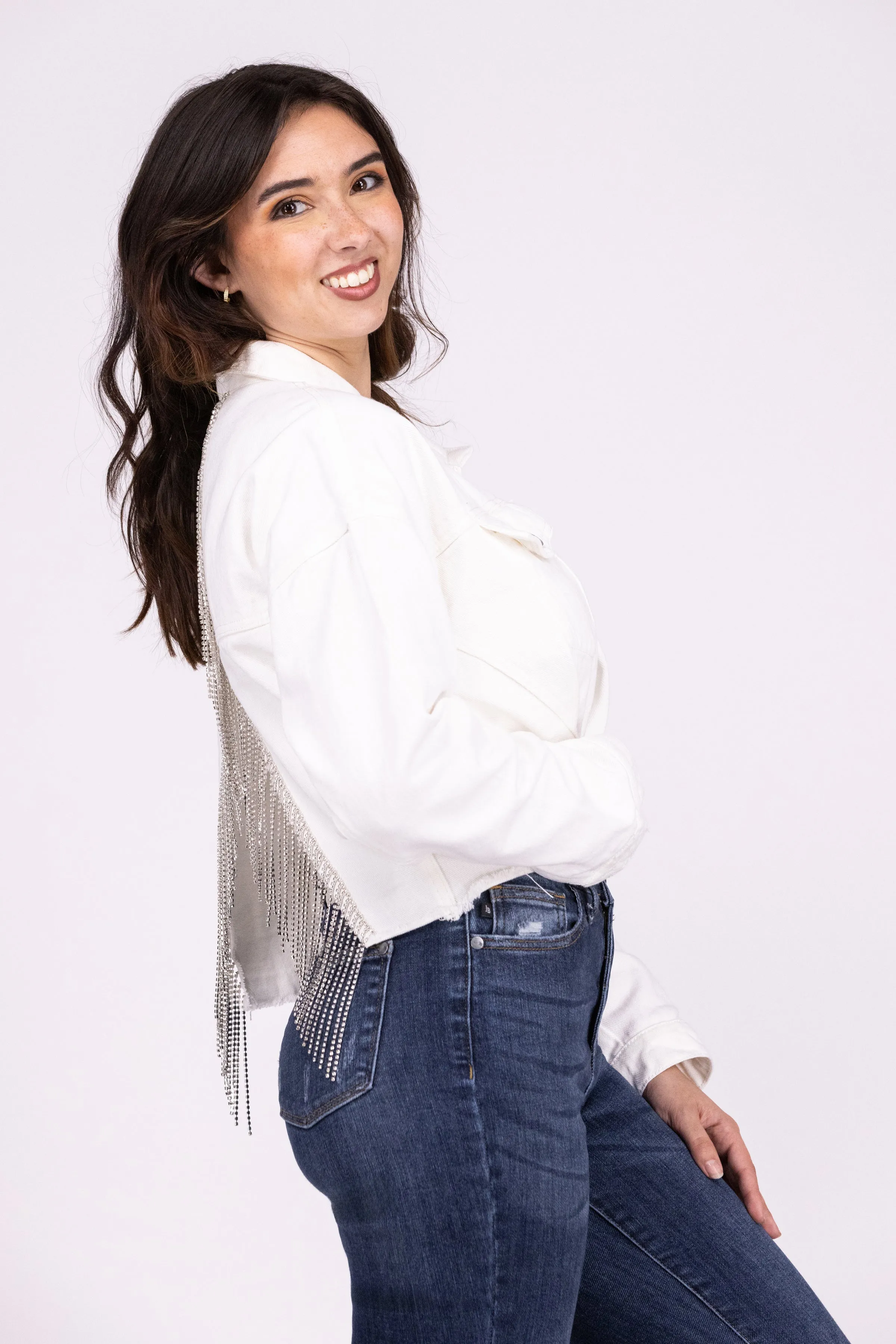 Dancing in Diamonds Damen Strass Cropped Jacket * Endgültiger Verkauf*