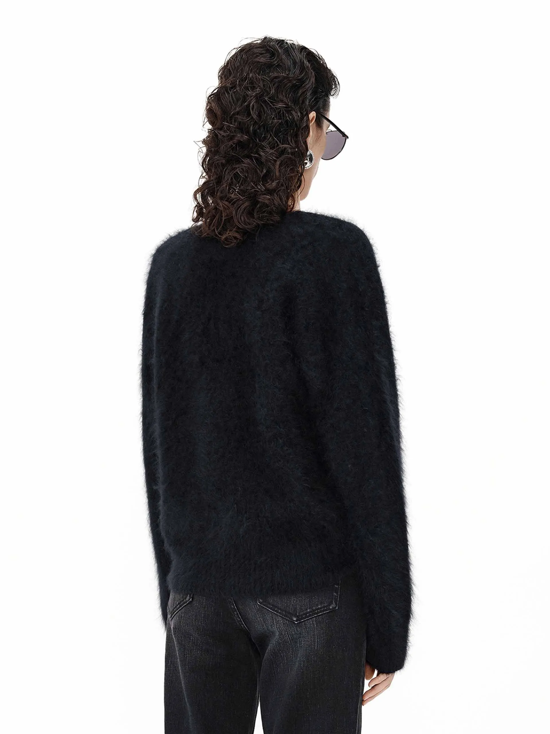 Tiefer V-Ausschnitt Kaschmir-Pullover