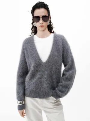 Tiefer V-Ausschnitt Kaschmir-Pullover