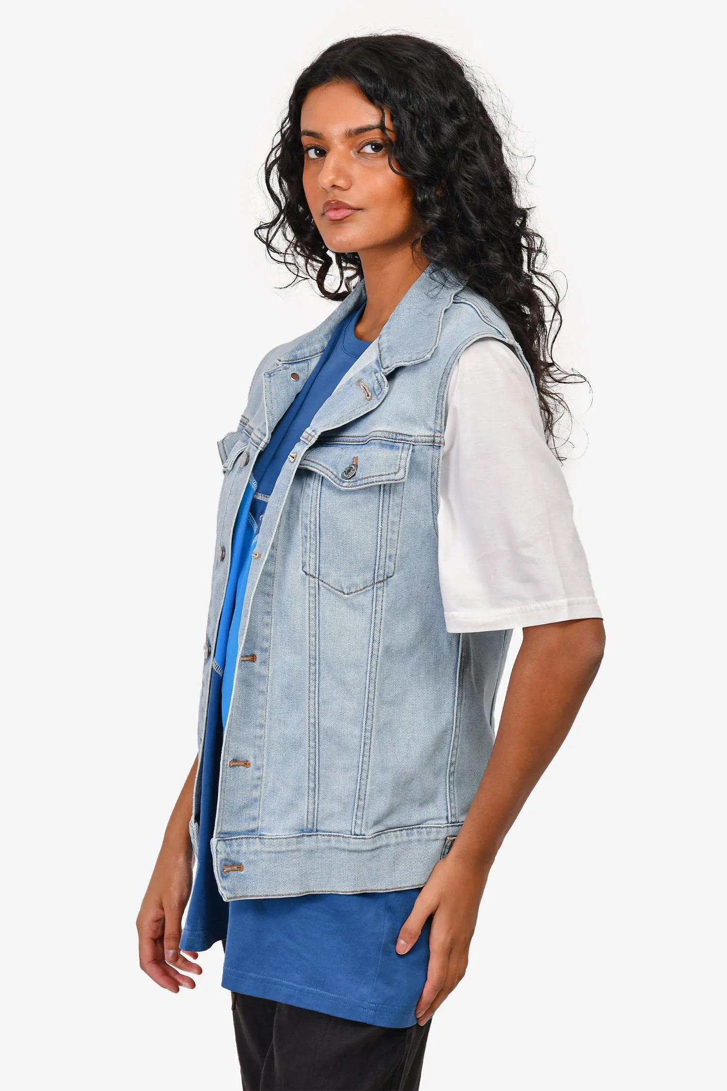 Dior Blue Denim Weste mit Knopfleiste Größe 48 Herren
