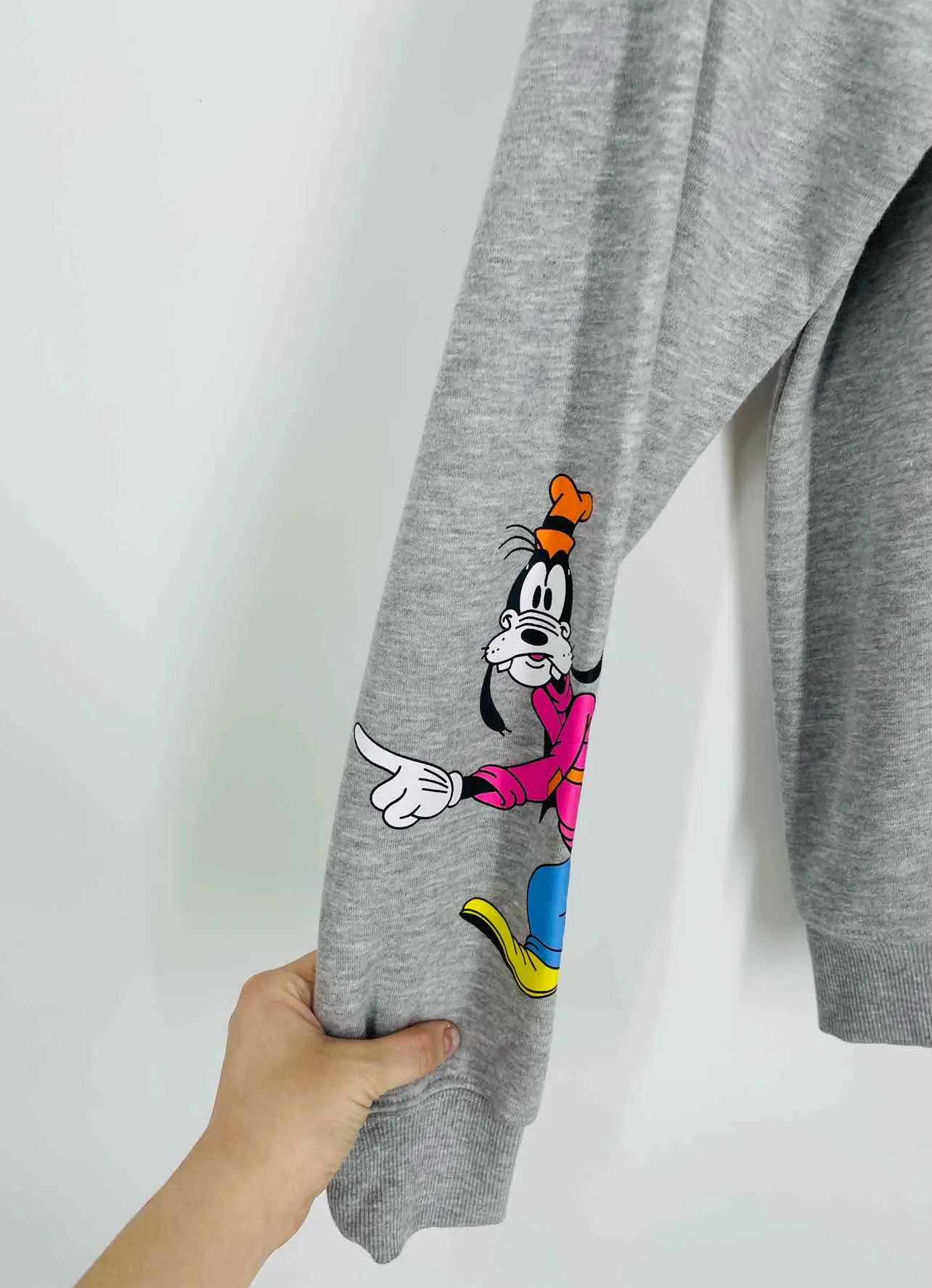 Disney Größe L Grau/Mehrfarbig Bedruckte Bestickte Tops Sweatshirt