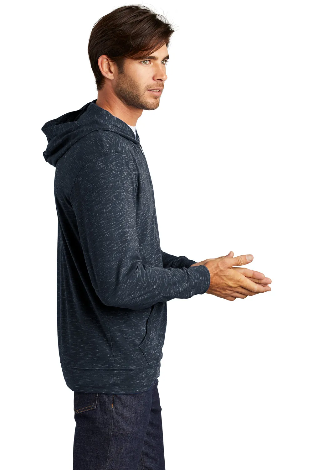 Bezirks Herren Medaille Full Zip Kapuzenpullover Hoodie mit Taschen - Neu Marineblau