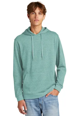 District Herren Perfektes Tri-Fleece Kapuzenpullover Hoodie mit Beuteltasche - Heather Eukalyptus Blau