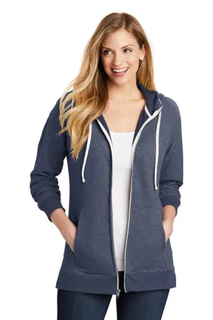 Damen Perfektes French Terry Full Zip Kapuzenpullover Hoodie mit Taschen - Neu Marineblau - Ausverkauf