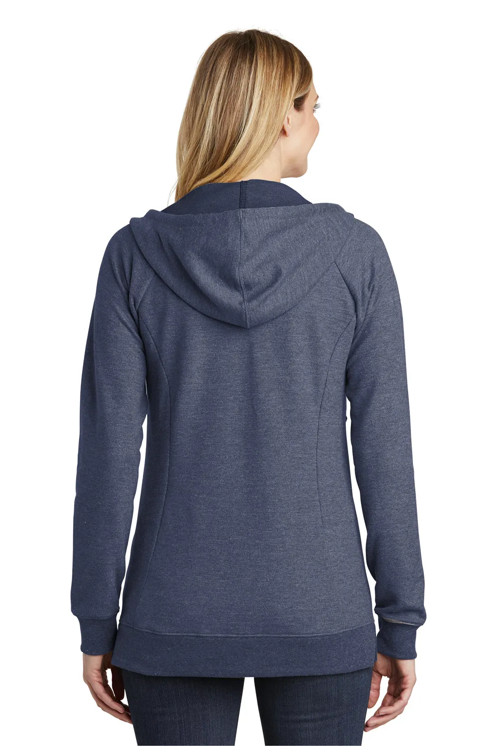 Damen Perfektes French Terry Full Zip Kapuzenpullover Hoodie mit Taschen - Neu Marineblau - Ausverkauf