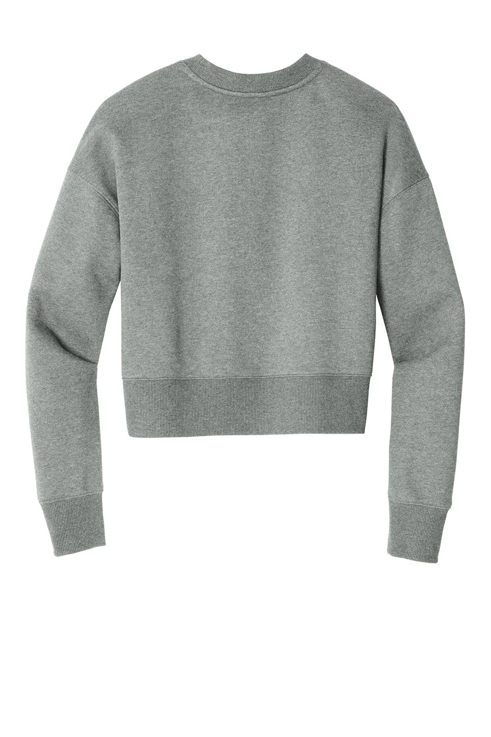 District Damen Perfektes Gewicht Fleece Cropped Crewneck Sweatshirt - Heather Stahlgrau