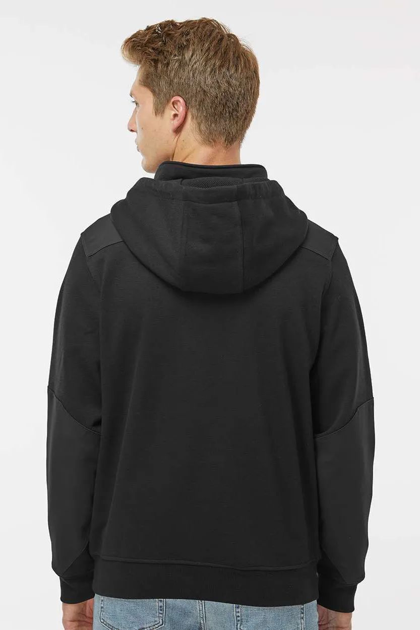 Dri Duck Herren Mission Fleece wasserabweisender 1/4-Zip Kapuzenpullover Hoodie mit Beuteltasche - Schwarz