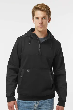 Dri Duck Herren Mission Fleece wasserabweisender 1/4-Zip Kapuzenpullover Hoodie mit Beuteltasche - Schwarz