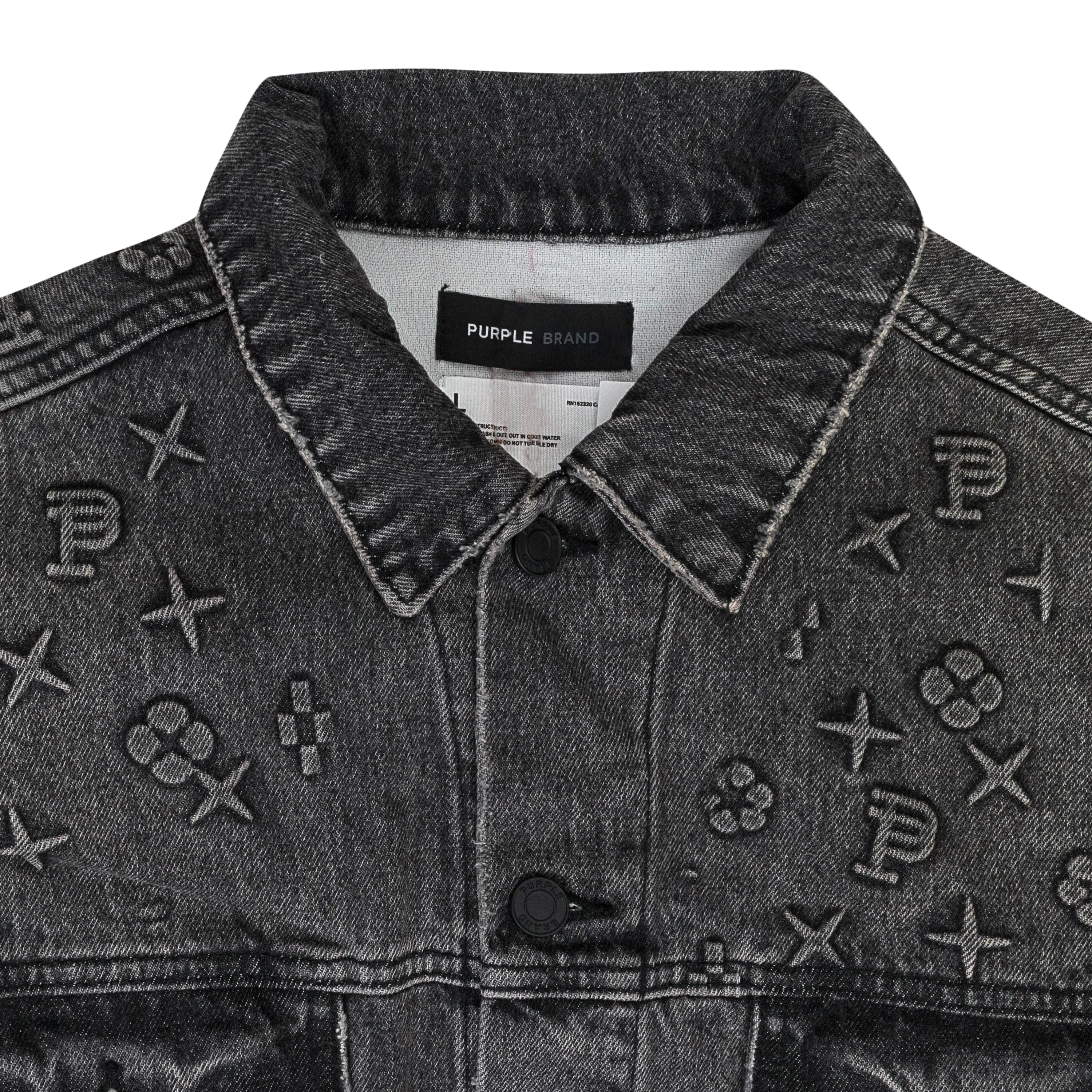 GEPRÄGTE JACKE SCHWARZE DENIM-JACKE