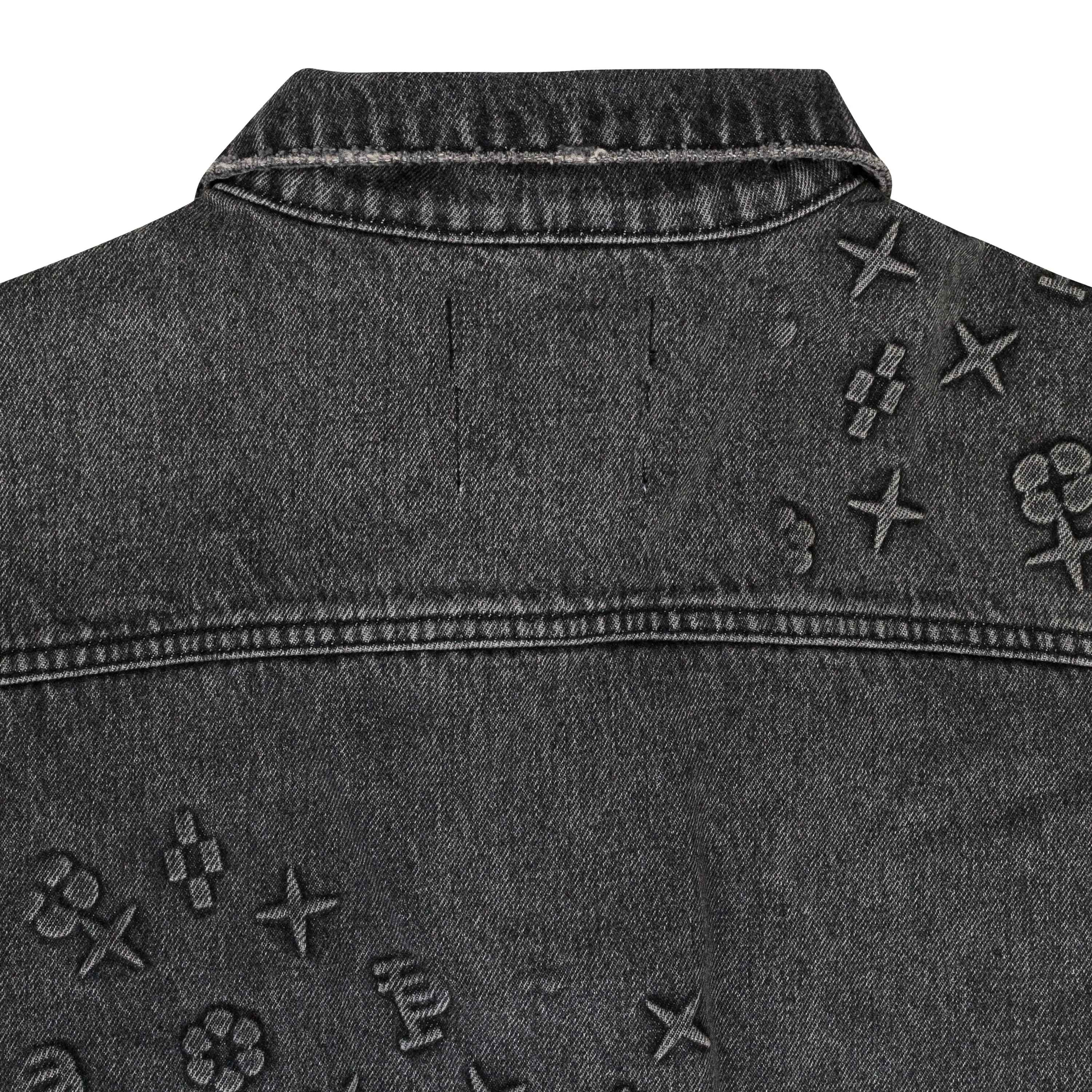 GEPRÄGTE JACKE SCHWARZE DENIM-JACKE