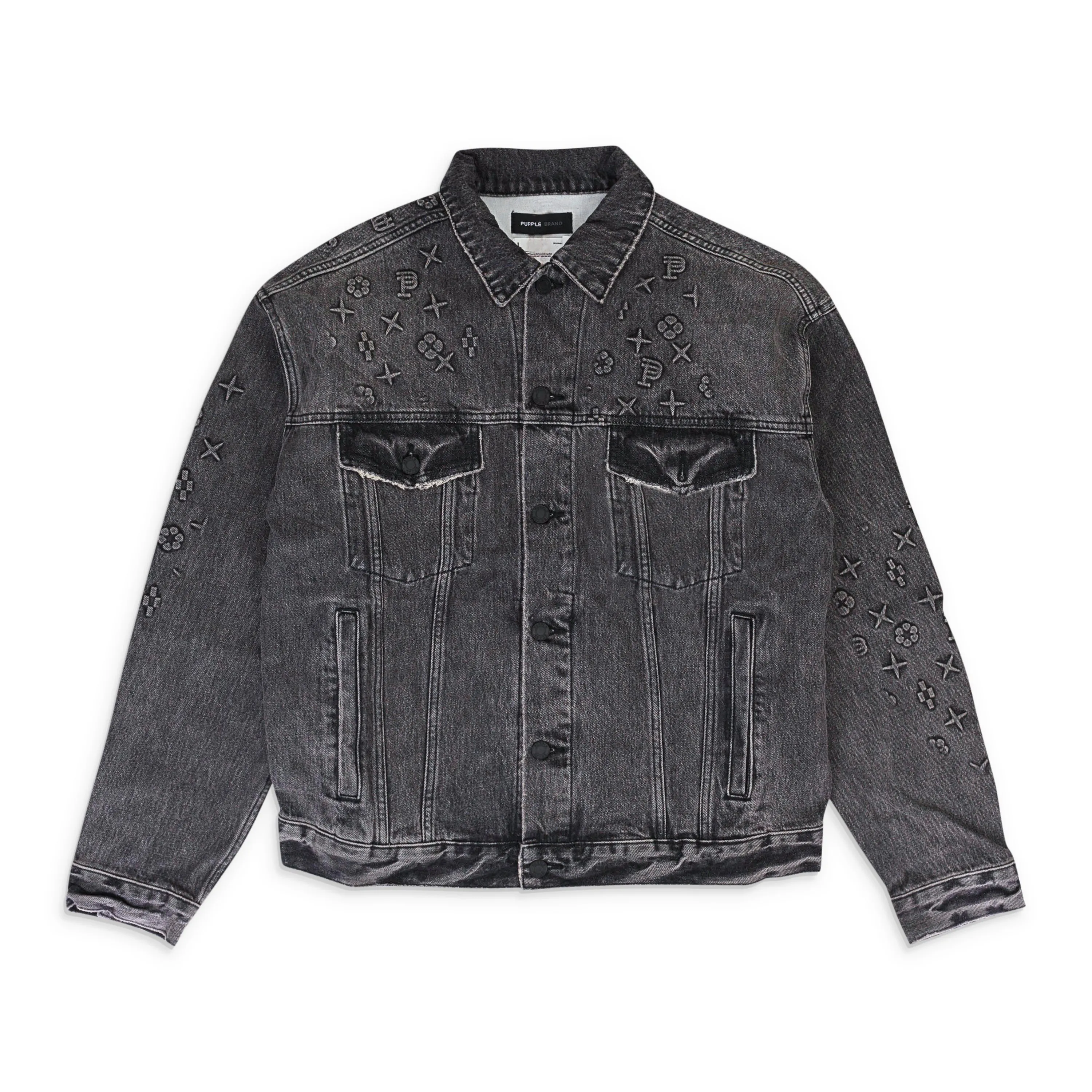 GEPRÄGTE JACKE SCHWARZE DENIM-JACKE