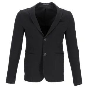 Emporio Armani Einreihiger Blazer mit Taschen in schwarzer Wolle