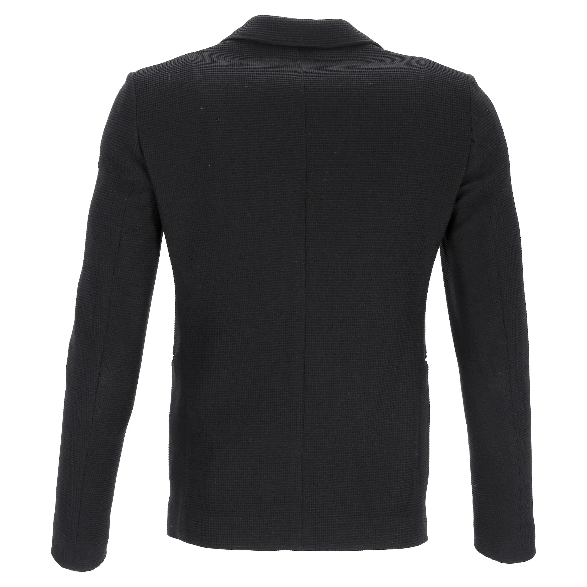 Emporio Armani Einreihiger Blazer mit Taschen in schwarzer Wolle