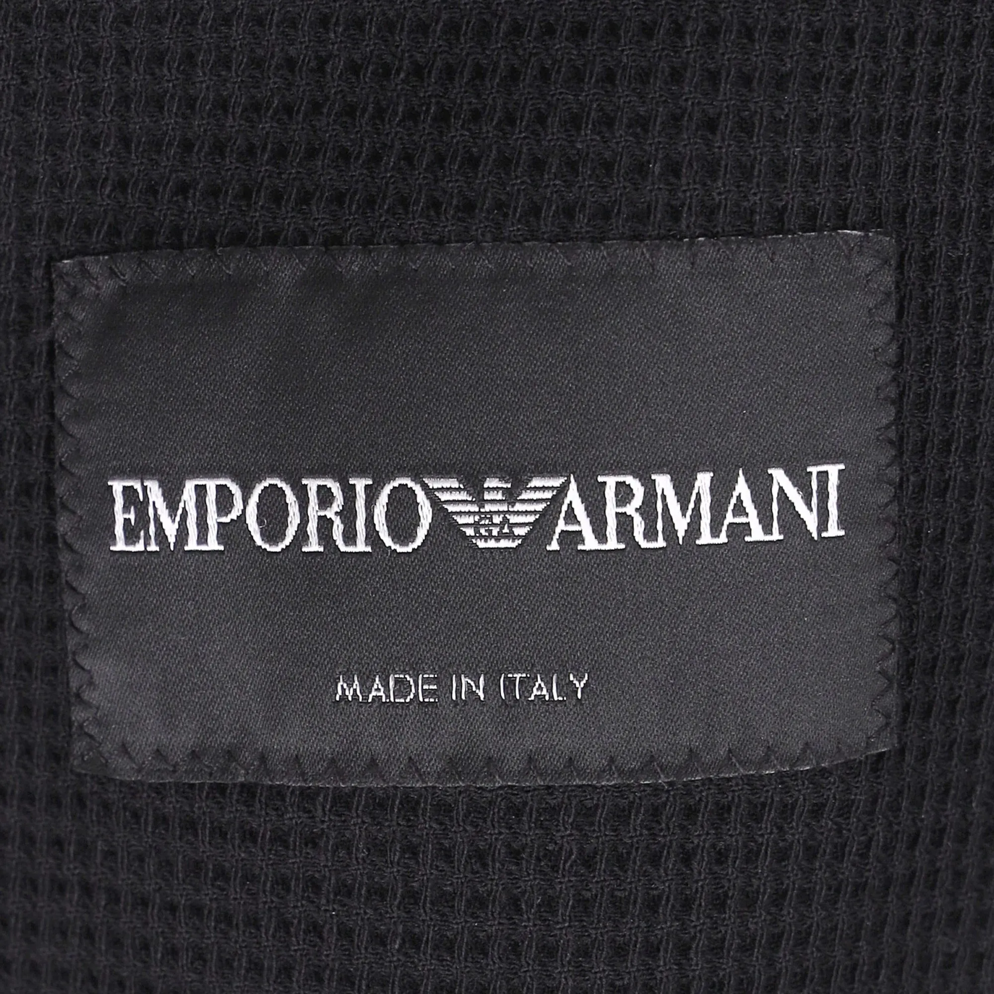 Emporio Armani Einreihiger Blazer mit Taschen in schwarzer Wolle