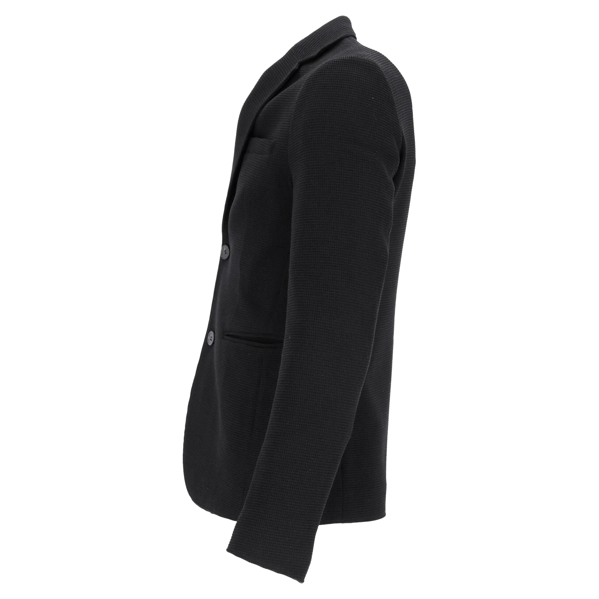 Emporio Armani Einreihiger Blazer mit Taschen in schwarzer Wolle