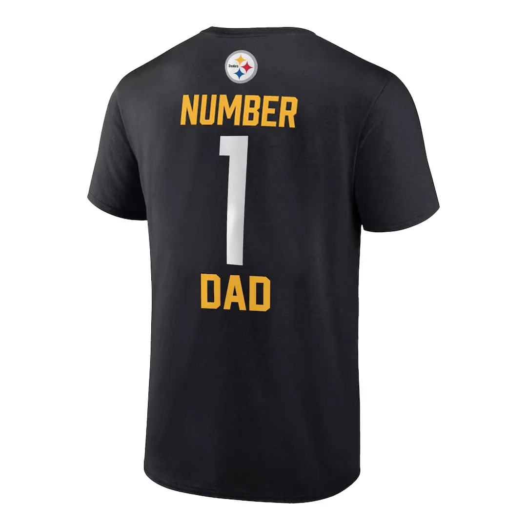 Fanatics - Herren Pittsburgh Steelers Kurzarm Nummer 1 Dad T-Shirt (QF6E 127A 7L 5FF)