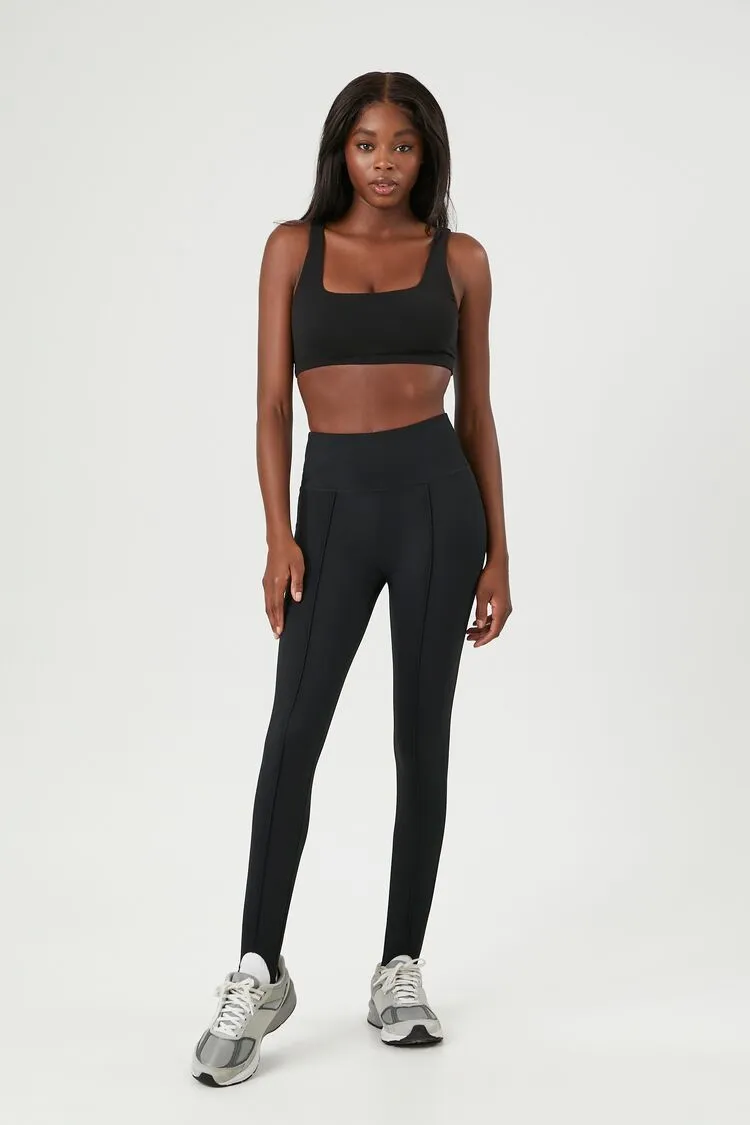 Forever 21 Damen Active Ski High-Rise Steigbügel-Leggings Schwarz Forever 21