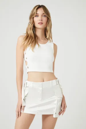 Forever 21 Damen Augeletten Cropped Tanktop Weiß Forever 21