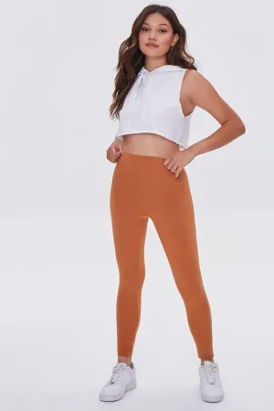 Forever 21 Damen Bio-Baumwolle Basic-Leggings Kamel Forever 21