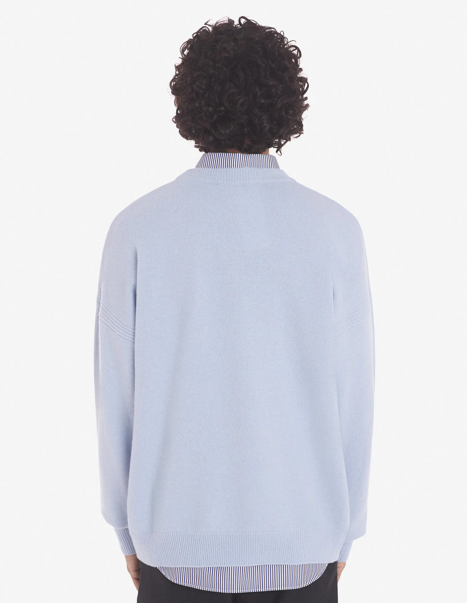 Fox Head Intarsia Comfort Pullover Himmelblau