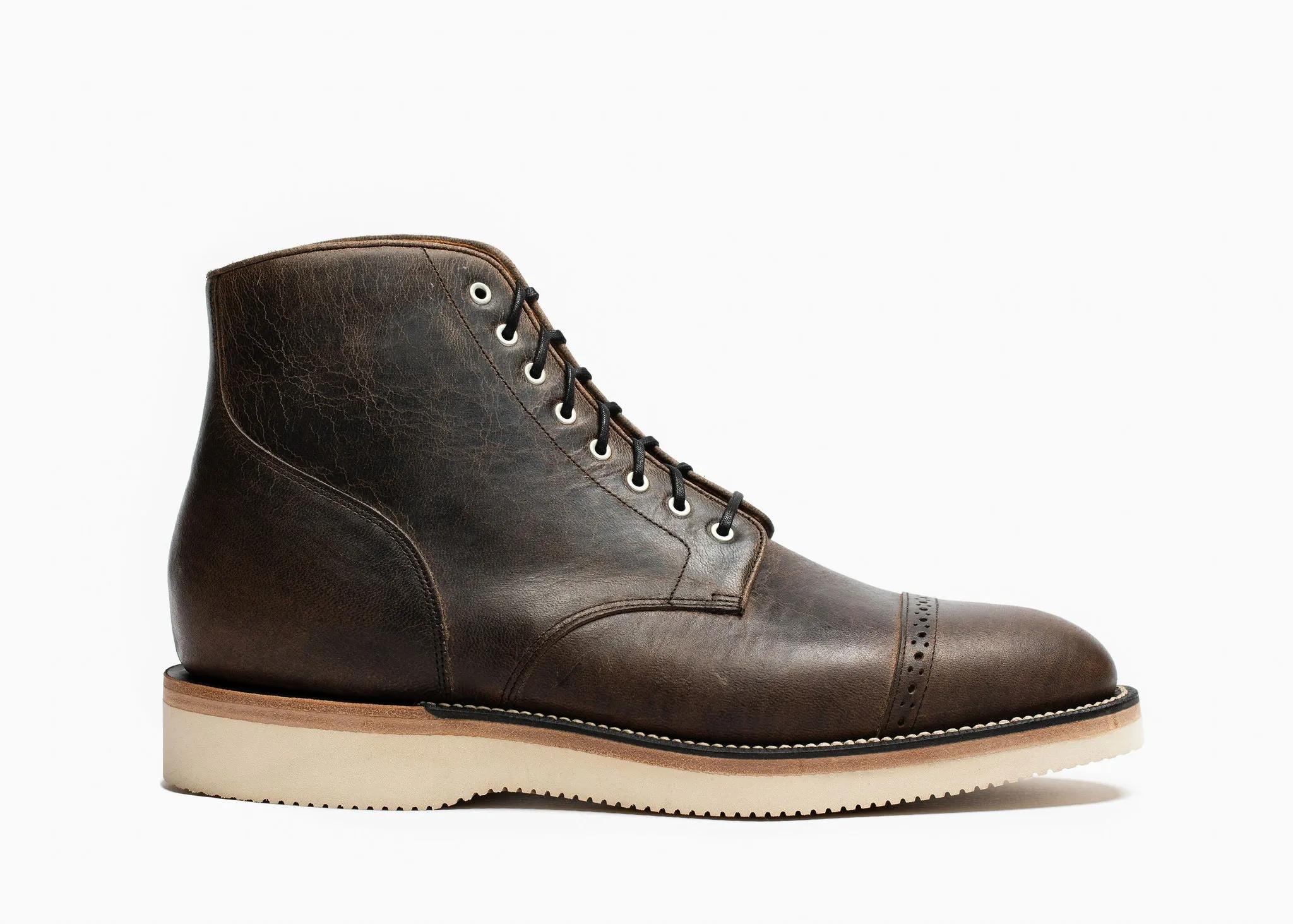 Garrison Boot Schwarz Gewachstes Hirschleder