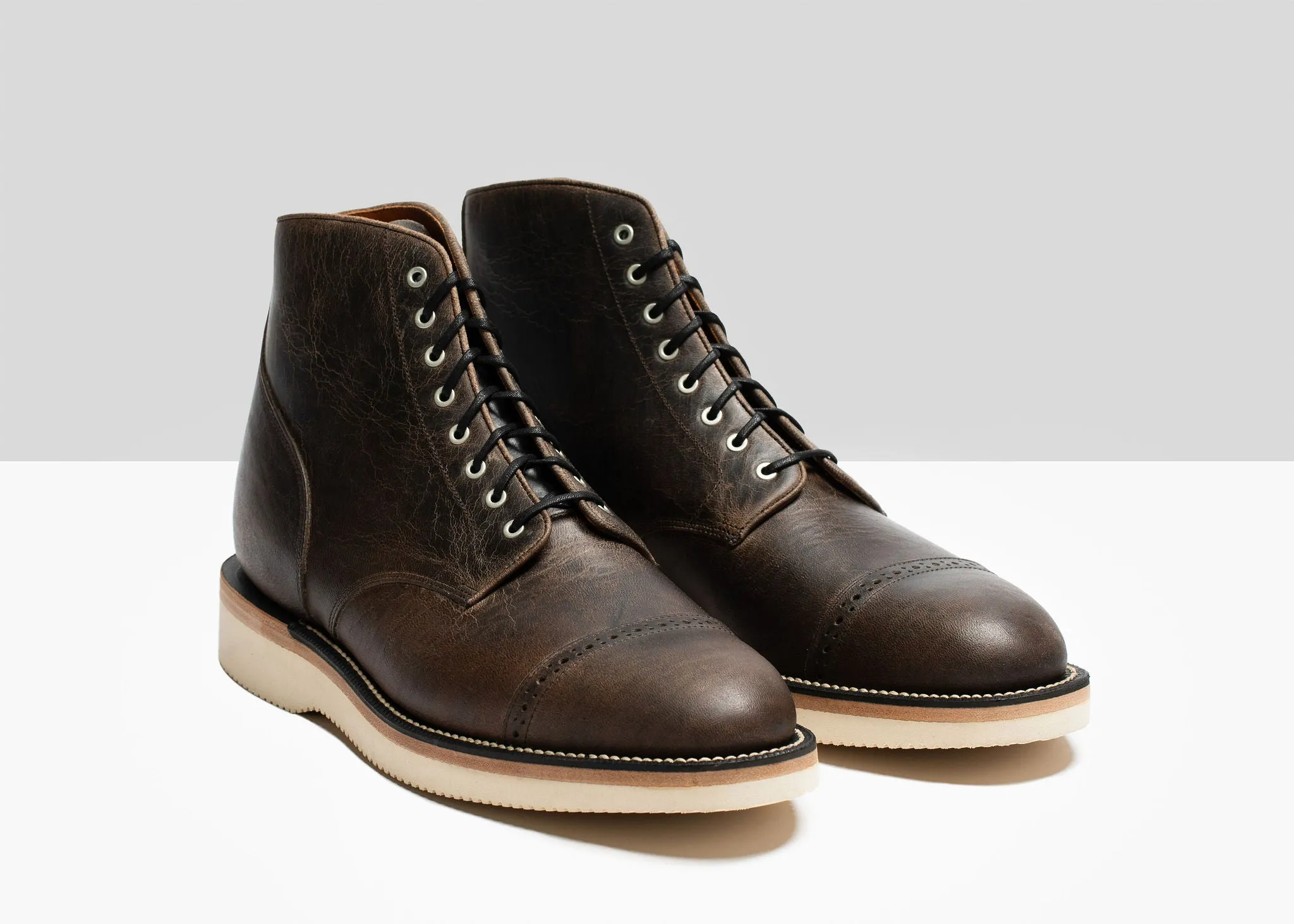 Garrison Boot Schwarz Gewachstes Hirschleder