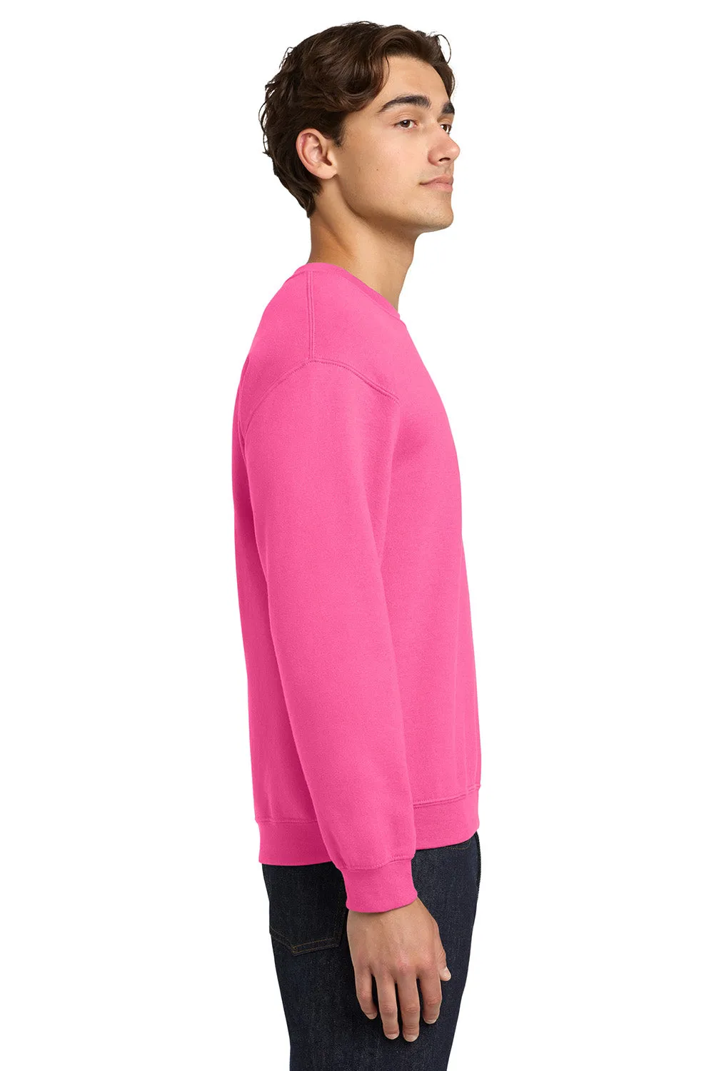 Gildan Herren Pill Resistant Fleece Crewneck Sweatshirt - Sicherheitsrosa