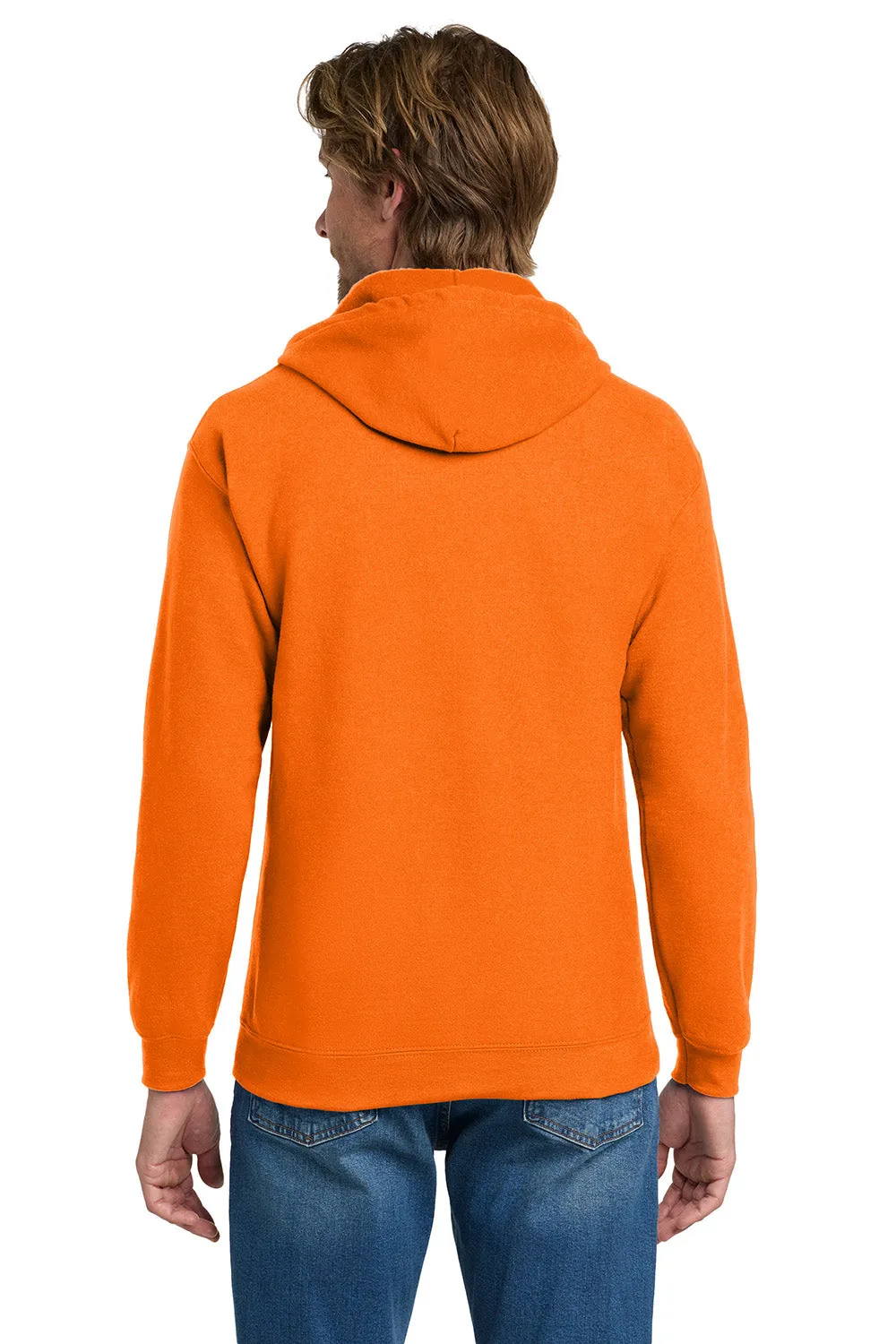 Gildan Herren Kapuzenpullover mit Reißverschluss und Taschen - Sicherheitsorange