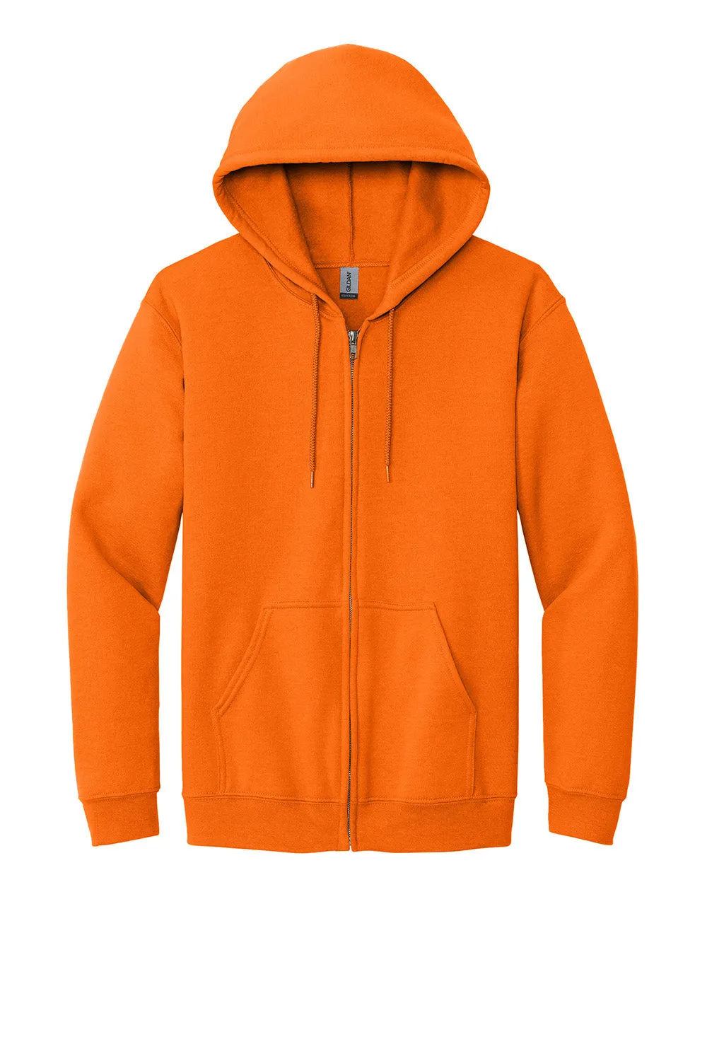 Gildan Herren Kapuzenpullover mit Reißverschluss und Taschen - Sicherheitsorange