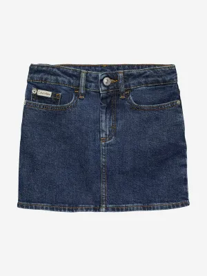 Mädchen Spülen Denim Minirock in Blau