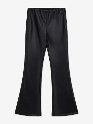 Guess Girls Kunstleder-Weitpassform-Leggings in Schwarz