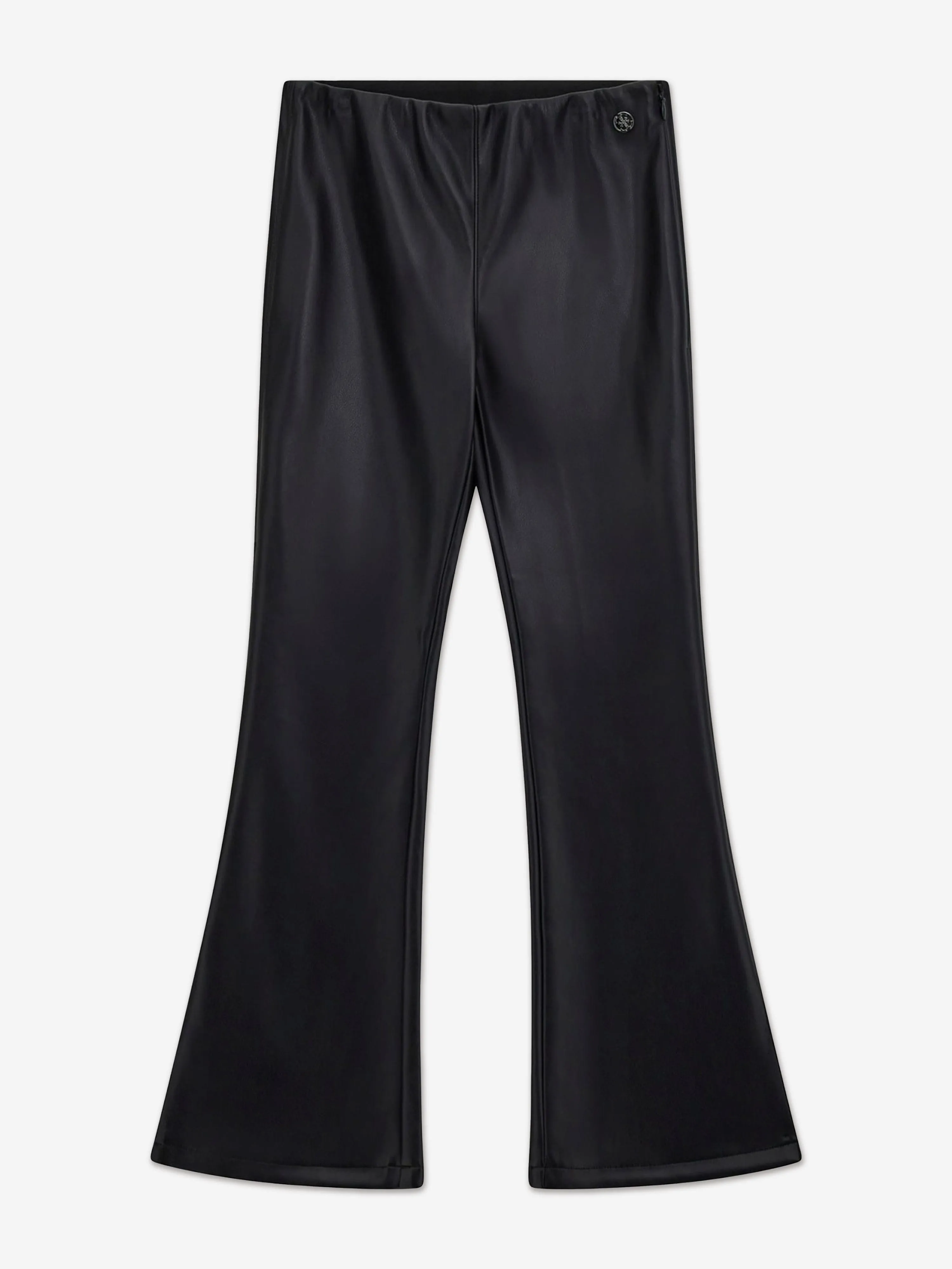 Guess Girls Kunstleder-Weitpassform-Leggings in Schwarz