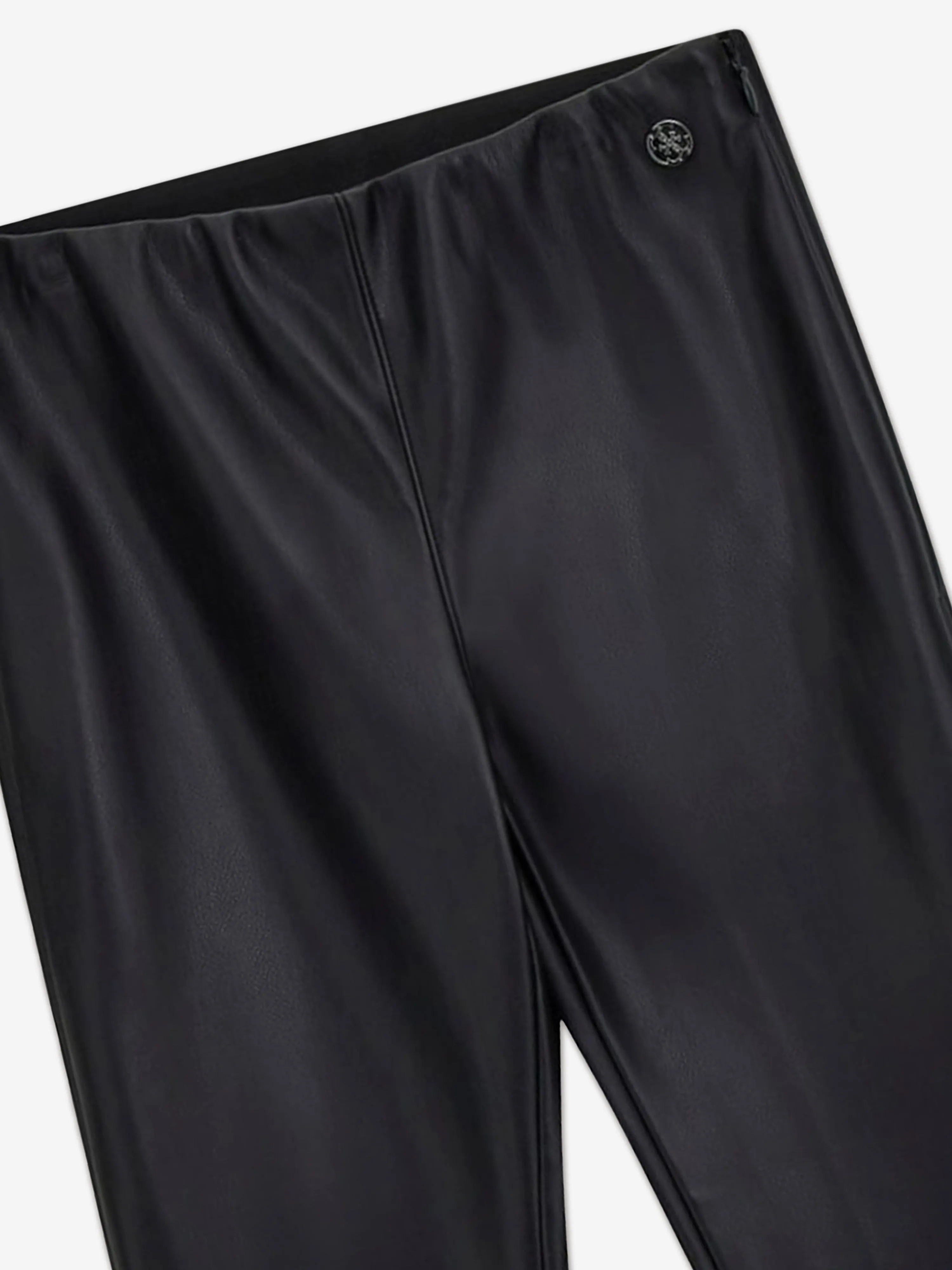 Guess Girls Kunstleder-Weitpassform-Leggings in Schwarz