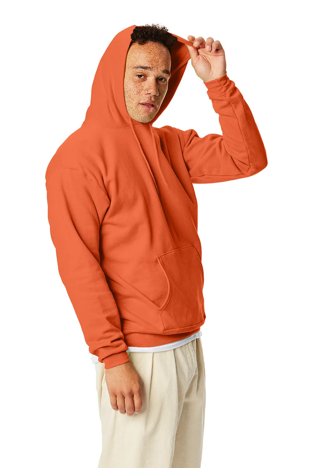 Hanes Herren EcoSmart Print Pro XP pillenresistente Kapuzenpullover Hoodie mit Beuteltasche - Texas Orange