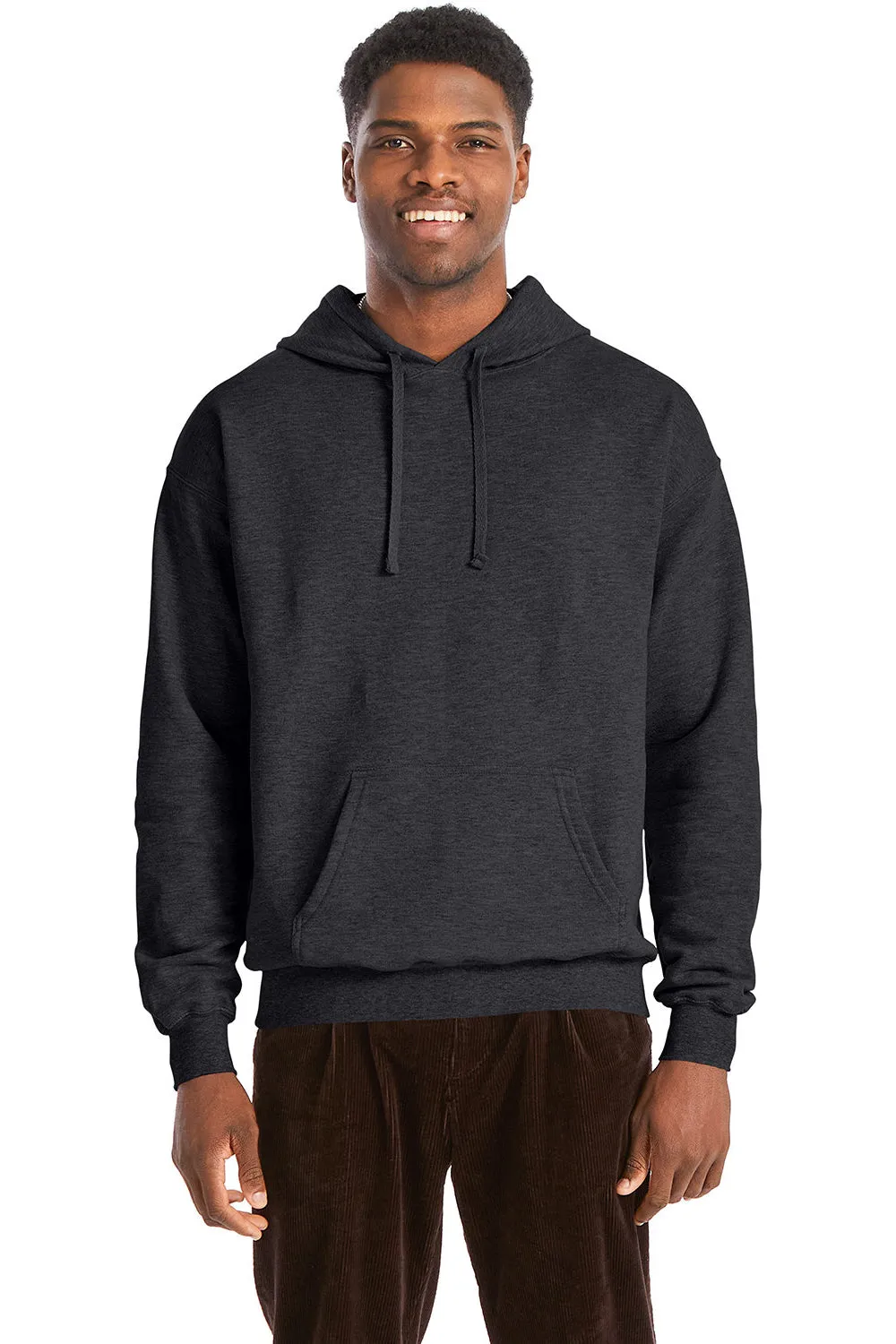 Hanes Herren Perfect Sweats Kapuzenpullover mit Kangaroo-Tasche - Heather Charcoal Grey
