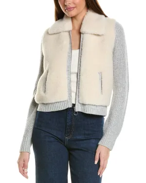 Hannah Rose Sherpa Shaker Full-Zip Wolle & Kaschmir-Mix Jacke