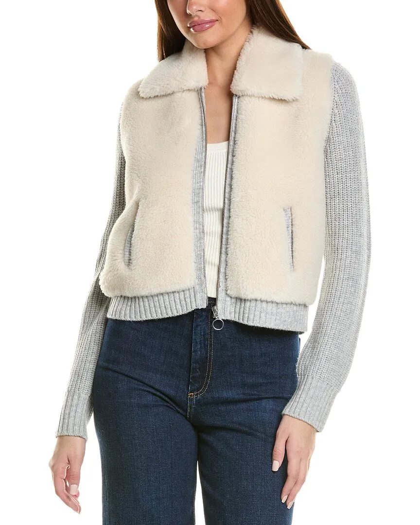 Hannah Rose Sherpa Shaker Full-Zip Wolle & Kaschmir-Mix Jacke