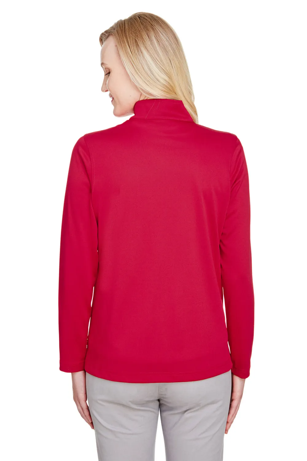 Harriton Damen Advantage Performance Feuchtigkeitstransportierendes 1/4-Zip Sweatshirt - Rot