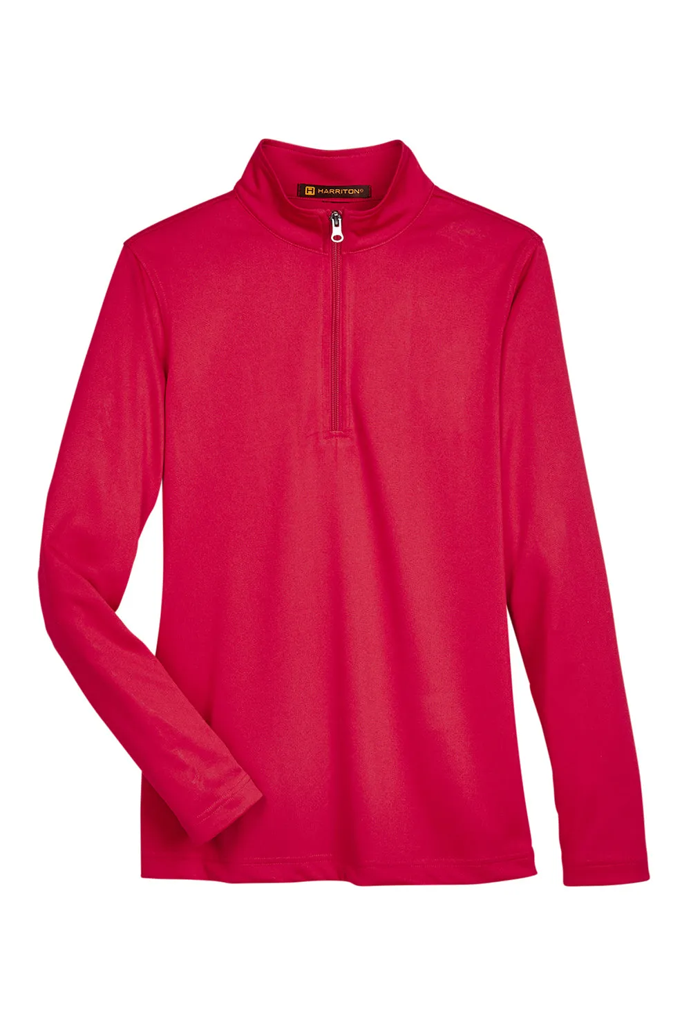 Harriton Damen Advantage Performance Feuchtigkeitstransportierendes 1/4-Zip Sweatshirt - Rot