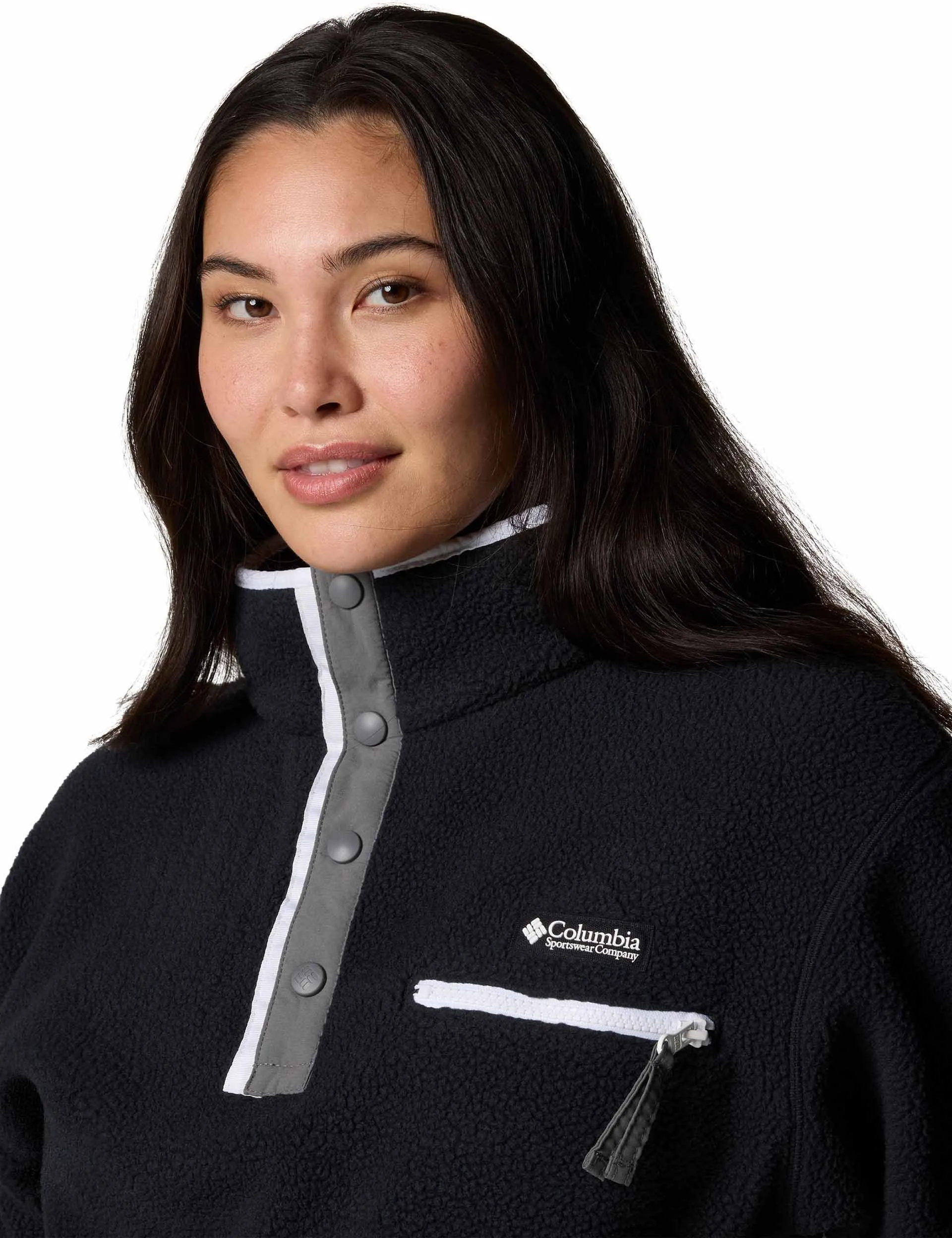 Helvetia II Cropped Sherpa Half Snap Fleece - Schwarz