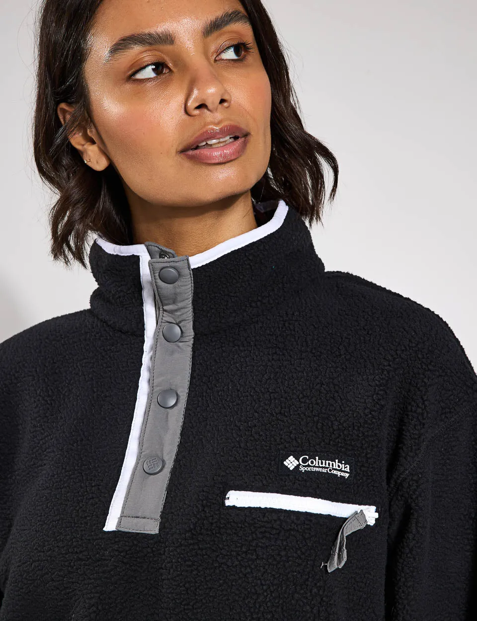 Helvetia II Cropped Sherpa Half Snap Fleece - Schwarz