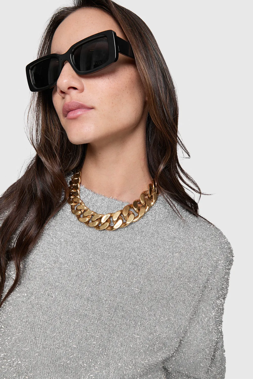 Henley Lurex Pullover