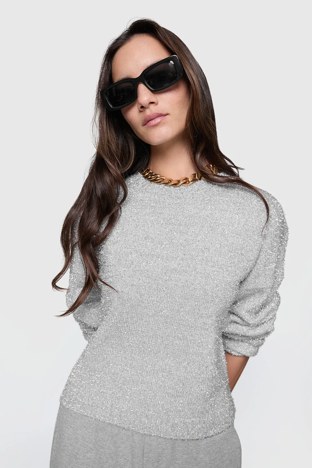 Henley Lurex Pullover