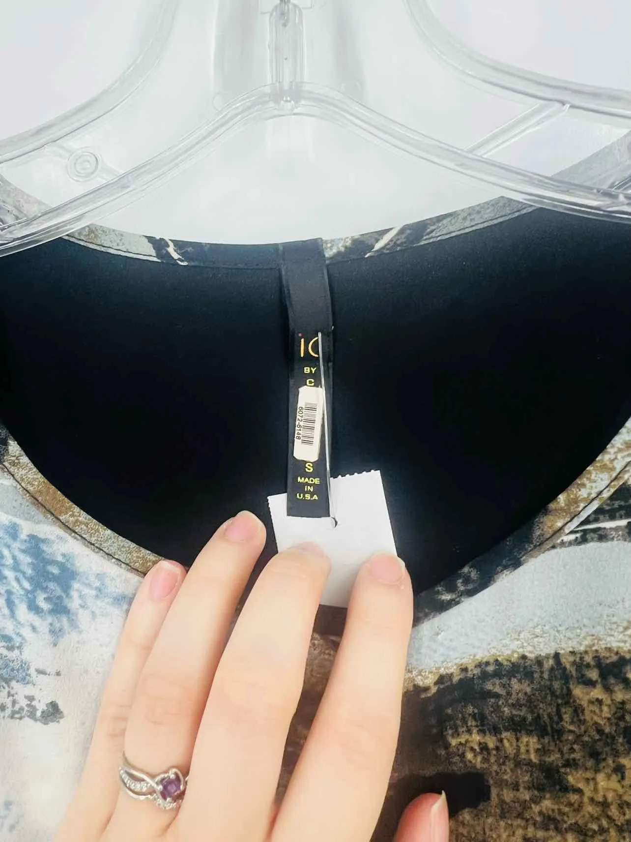 IC von Connie K Größe S Schwarz/Braun/Weiß Druck Oberteile Top mit 3/4-Ärmel