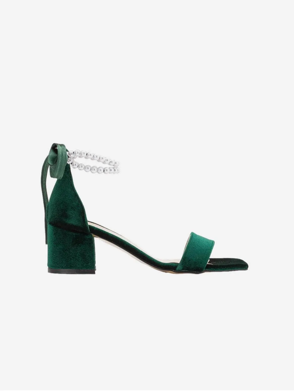 Illy Vegan Velvet & Pearl Pumps | Grün