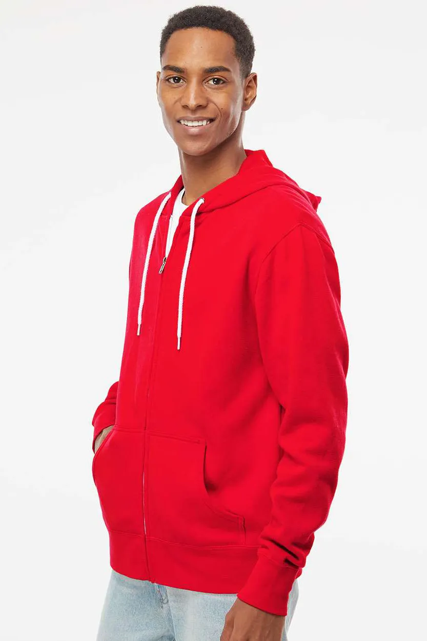 Independent Trading Company Herren Kapuzenpullover mit Reißverschluss und Taschen - Rot