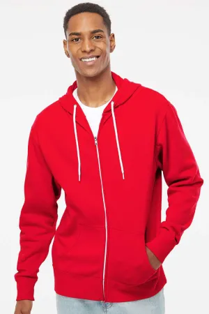Independent Trading Company Herren Kapuzenpullover mit Reißverschluss und Taschen - Rot